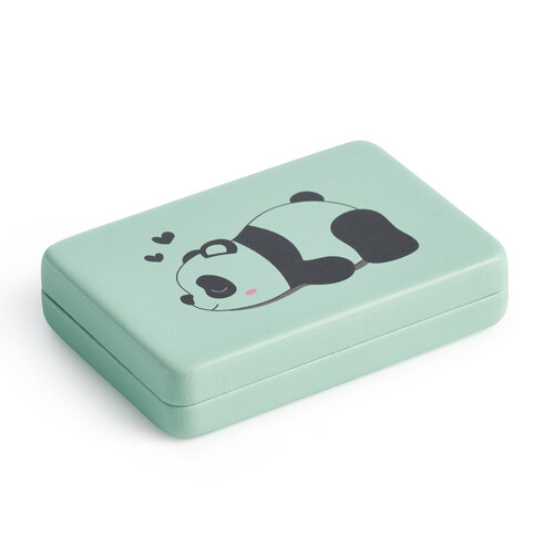 JOYERO VIAJE PANDA 100X70X20MM 4 COMPARTIMENTOS+ESPEJO B2F
