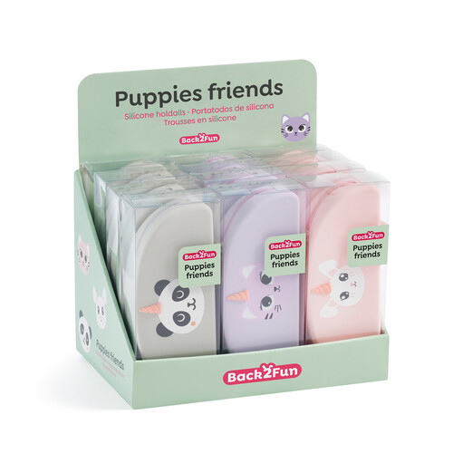 PORTATODO SILICONA PUPPIES FRIENDS B2F SURTIDOS - 12U EXP.
