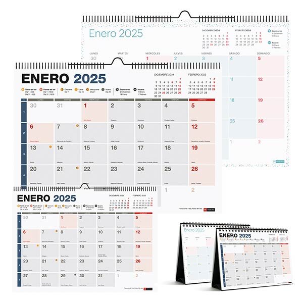 AGENDAS 2025 SURTIDAS ESPIRAL GRAFICA ESTAMPADAS -22U EXP.