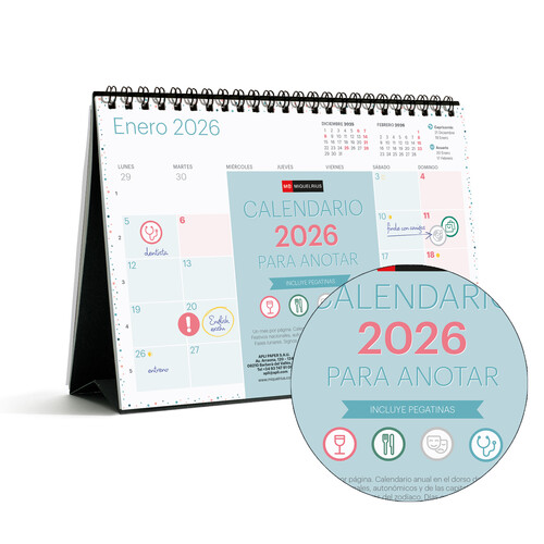 CALENDARIO 2026 SOBREMESA A5 LOVELY