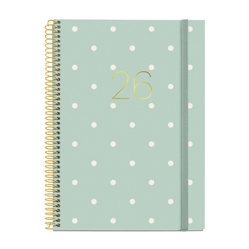 AGENDA A�O 2026 ESPIRAL 15,5X21CM SV POLKA DOTS
