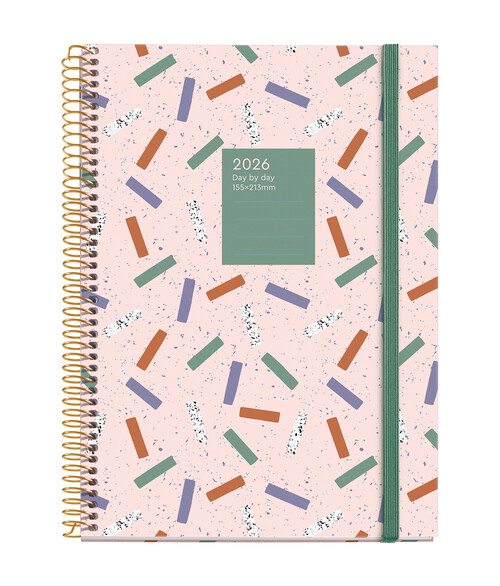 AGENDA A�O 2026 ESPIRAL 15,5X21CM DP CONFETI