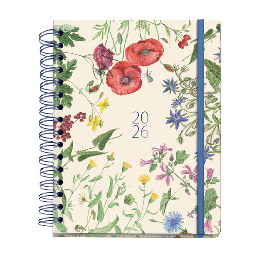 AGENDA A�O 2026 ESPIRAL 15,5X21CM SV JARDIN ENTREDOS