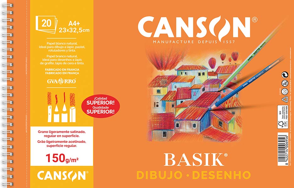 BLOCK DIBUJO A4 150GR 20H LISO C/ ESPIRAL PACK 10U