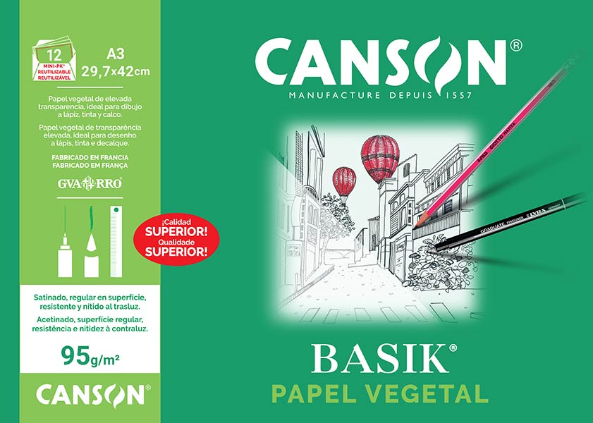 PAPEL VEGETAL A3 90GR 12H MINIPACK