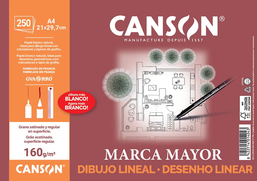 LAMINA DIBUJO MARCA MAYOR A4 160GR 250U CAJA (PAPEL BASIC)