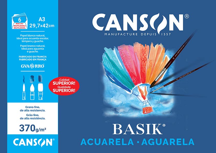 LAMINA ACUARELA A3 370GR 6H MINIPACK