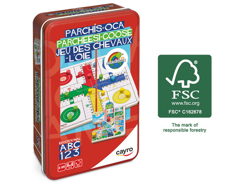 JUEGO MADERA PARCHIS-OCA TRAVEL CAJA METALICA