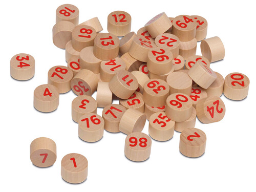 FICHAS MADERA NUMERADAS A UNA CARA XXL HASTA EL NUMERO 90