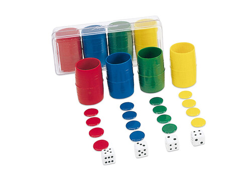 ACCESORIOS PARCHIS 4 JUGADORES EN CAJA DE PLASTICO