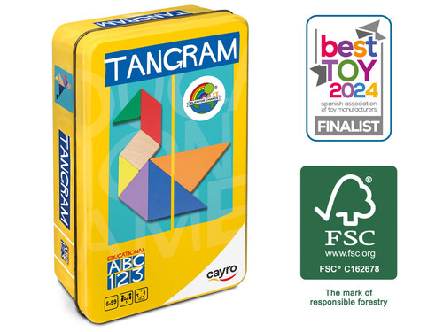 JUEGO TANGRAM MADERA TRAVEL CAJA METALICA