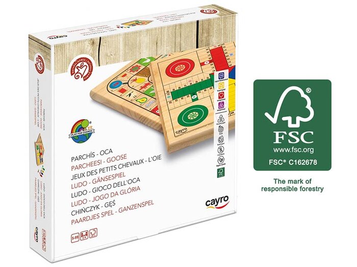 JUEGO DE PARCHIS - OCA MADERA TABLERO 29X29CM