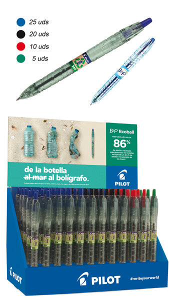 BOLI PILOT B2P ECOBALL SURTIDOS - 60U EXPOSITOR