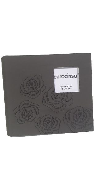 ALBUM FOTOS C/VENTANA MARRON C/FLORES BORDADO TELA 10X15