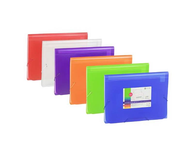 CARPETA FUELLE / GOMAS FOLIO PP COLORES SURTIDOS - EXP. 12U