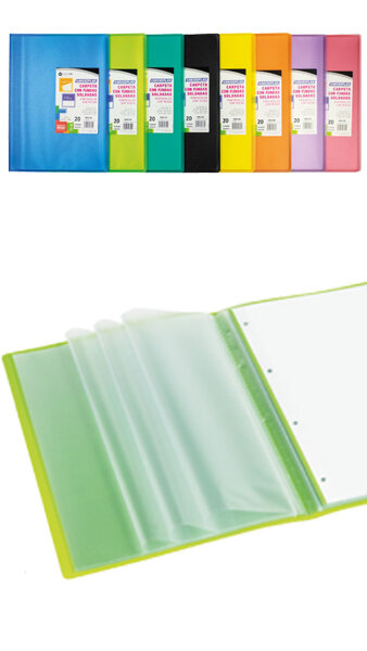 CARPETA 20 FUNDAS A4 PP SURTIDAS CARCHIPLAS-BOOK