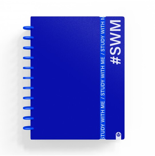 CUADERNO INGENIOX A4 80H RAYAS PP FOAM STUDY WITH ME AZUL
