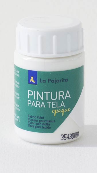 PINTURA TELA 35 ML BOTE BLANCO OPACO BASE AGUA