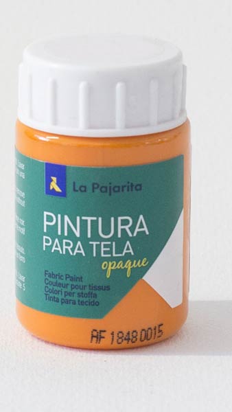 PINTURA TELA 35 ML BOTE NARANJA OPACO BASE AGUA
