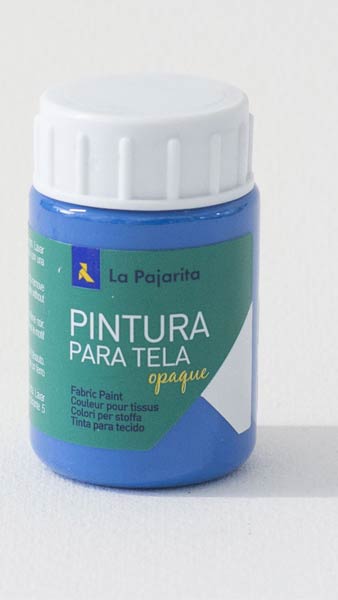 PINTURA TELA 35 ML BOTE AZUL CYAN OPACO BASE AGUA