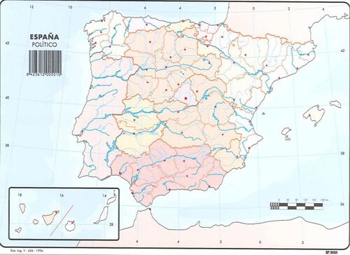 MAPA MUDO ESPA�A POLITICO - 50 UNID PACK