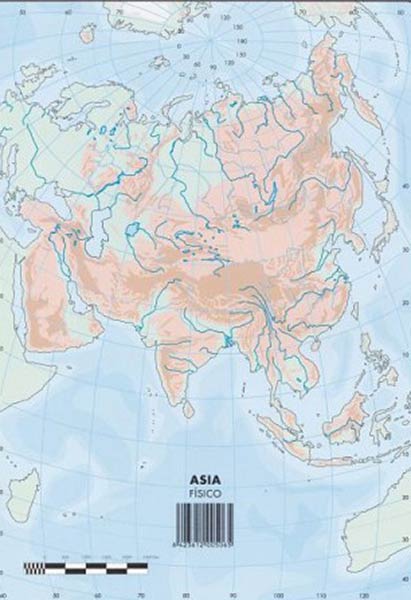 MAPA MUDO ASIA FISICO - 50 UNID PACK