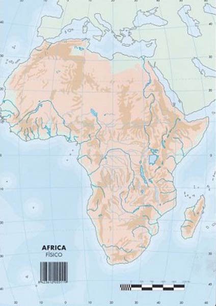 MAPA MUDO AFRICA FISICO - 50 UNID PACK
