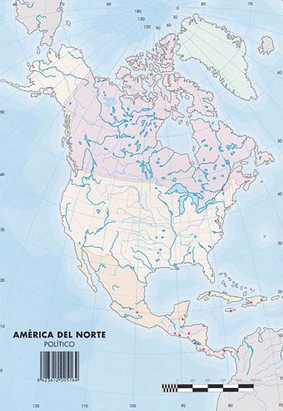 MAPA MUDO AMERICA NORTE POLITICO - 50 UNID PACK