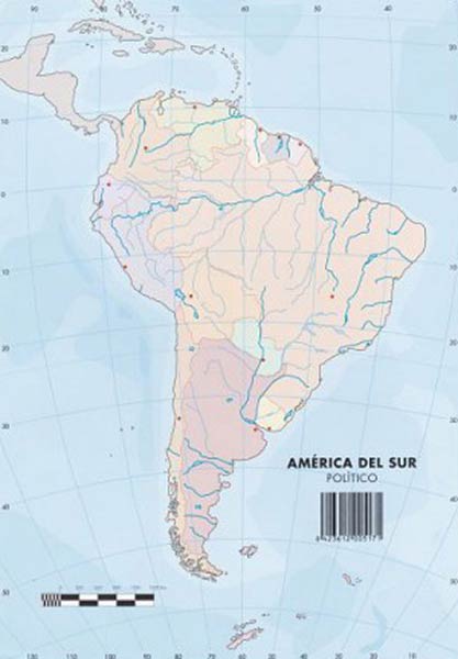 MAPA MUDO AMERICA SUR POLITICO - 50 UNID PACK