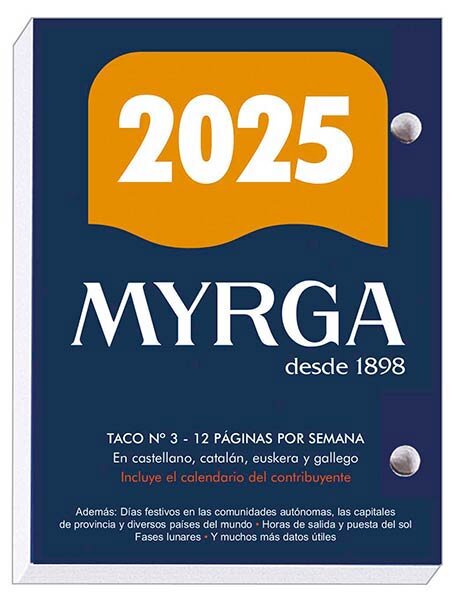 TACO 2025 NUMERO 3 MYRGA (8,3X11CM) 640 PAGINAS BLANCAS