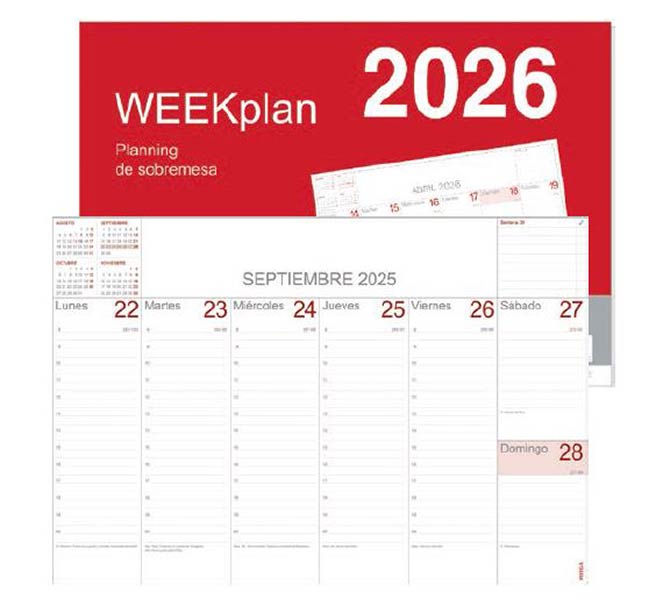 VADE 2026 WEEKPLAN SOBREMESA SEMANA VISTA VERTICAL 112 PAG.