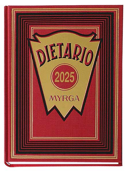 DIETARIO 2025 CUARTO DP ROJO MYRGA (15,5X21,5CM)