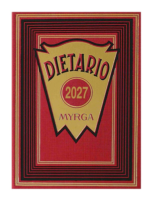 DIETARIO 2027 CUARTO DP ROJO MYRGA (15,5X21,5CM)