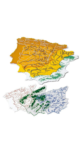 PLANTILLA 3 MAPAS ESPAA 15X12,5 CM EN BOLSA