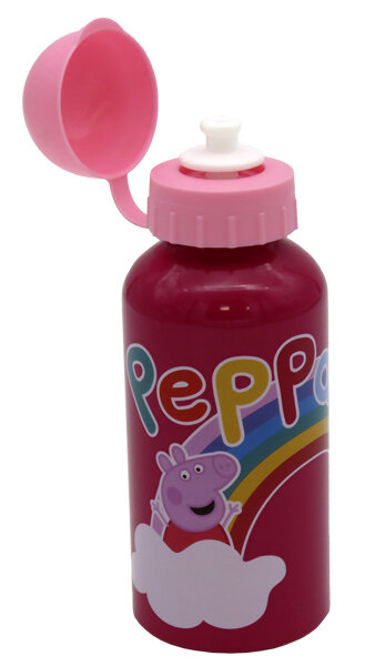 BOTELLA 400 ML ALUMINIO PEPPA PIG 17X6,3X6,3CM