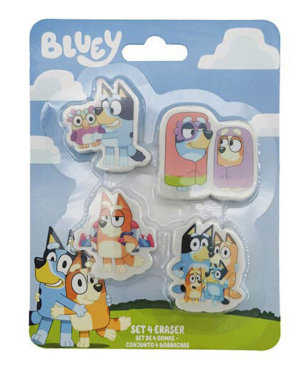 BLISTER 4 GOMA DE BORRAR BLUEY PERSONAJES 6X1,8X20
