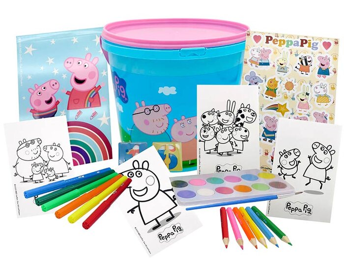 CUBO 46 PIEZAS PEPPA PIG SET DE ACTIVIDADES 19,3X19,3X16,5