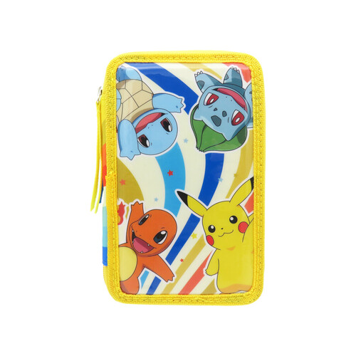 PLUMIER TRIPLE CON CONTENIDO POKEMON 20X7X16CM