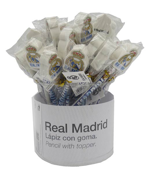 LAPIZ CON GOMA REAL MADRID BOTE 36U
