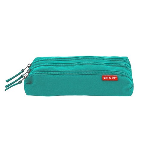 PORTATODO TRIPLE VERDE AZULADO ENRI POLIESTER 22X4X8CM