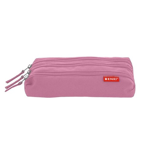 PORTATODO TRIPLE ROSA ENRI POLIESTER 22X4X8CM