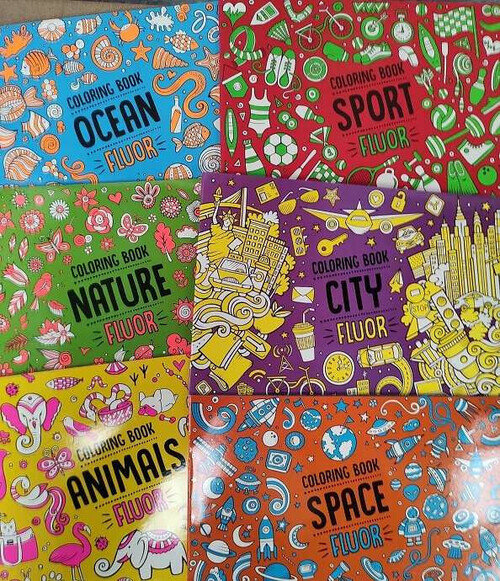 SURTIDO MANDALAS FLUOR COLORING BOOK. BRILLA EN LA OSCURIDA