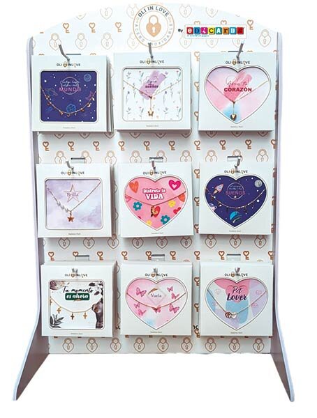 EXPOSITOR 27 COLGANTES ACERO INOXIDABLE SURTIDOS