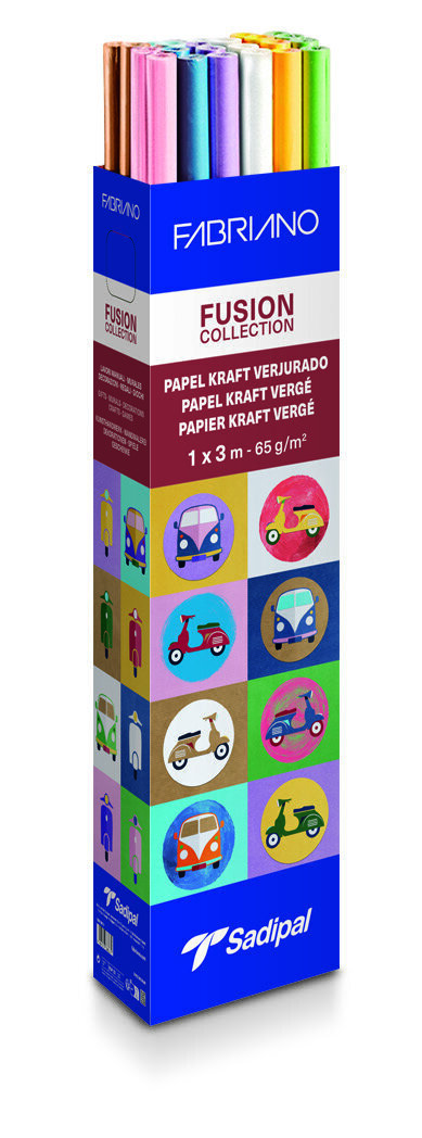 PAPEL KRAFT 1X3M FUSION COLLECTION SURTIDOS - 30U EXPOSITOR