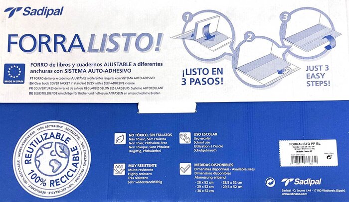 FORRO FORRALISTO 29 X 52 CM PP 80 MICRAS - CAJA 50