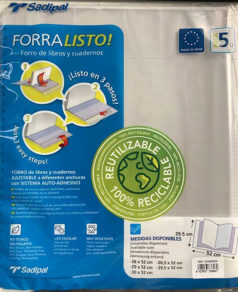 BLISTER 5U FORRO FORRALISTO 29,5 X 52 CM PP 80 MICRAS