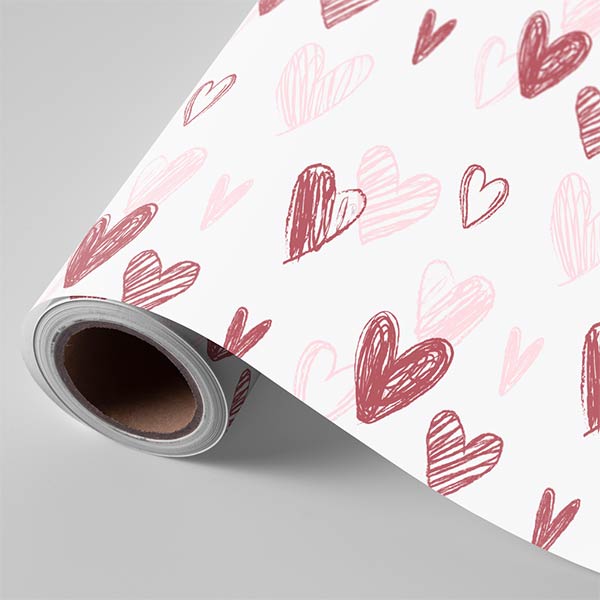 BOBINA 62 CM CORAZONES FONDO BLANCO 4 KG