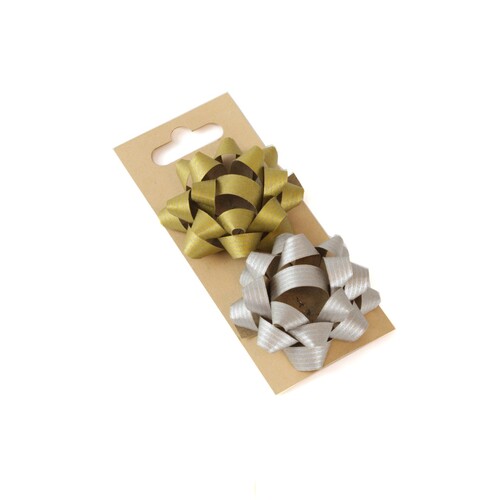 SET 2 COCAS 60MM DIAMETRO ORO / PLATA PAPEL KRAFT 100% REC.