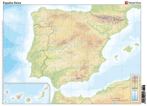 MAPA MUDO ESPA�A FISICA 50U PACK