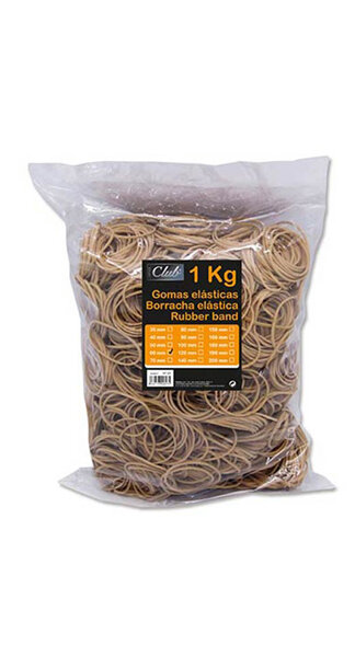 GOMAS ELASTICAS N. 4 1KG BOLSA ( 40 MM) INGRAF OFFICE CLUB